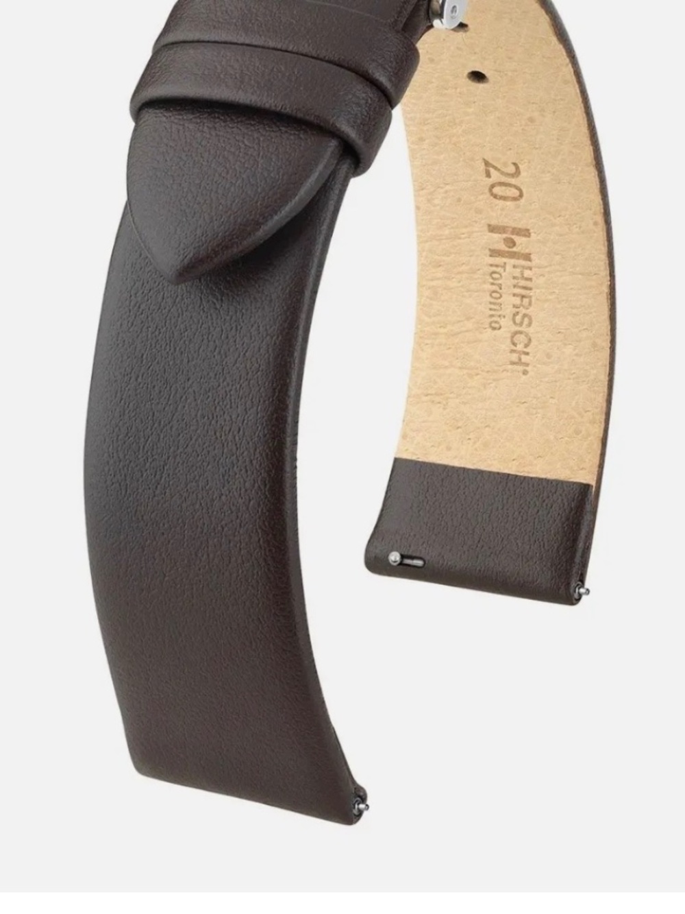 Hirsch Toronto new Calf 18 mm brown watch strap, length R , gold buckle NWOT